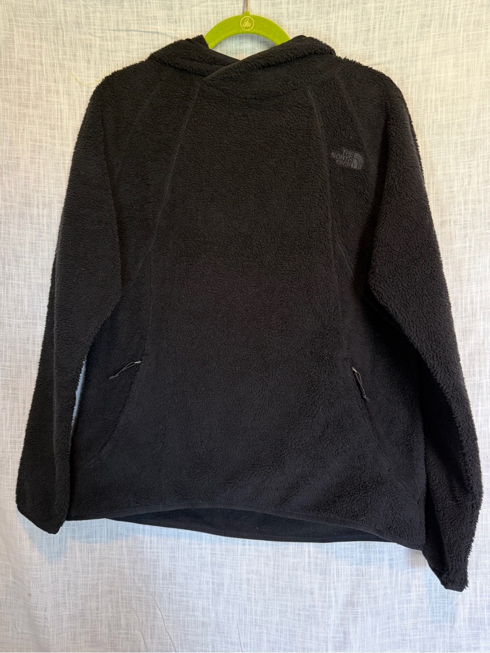 The North Face Crescent Black Sherpa Fleece Teddy Hoodie L